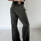 Vaqueros rectos con patchwork vintage