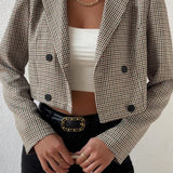 Blazer corto de pata de gallo