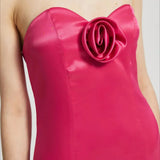 Vestido de noche sexy sin tirantes y ajustado con estampado floral 3D