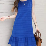 Vestido midi sin mangas de elegancia sin esfuerzo: elegante, cómodo y divertido para mujeres