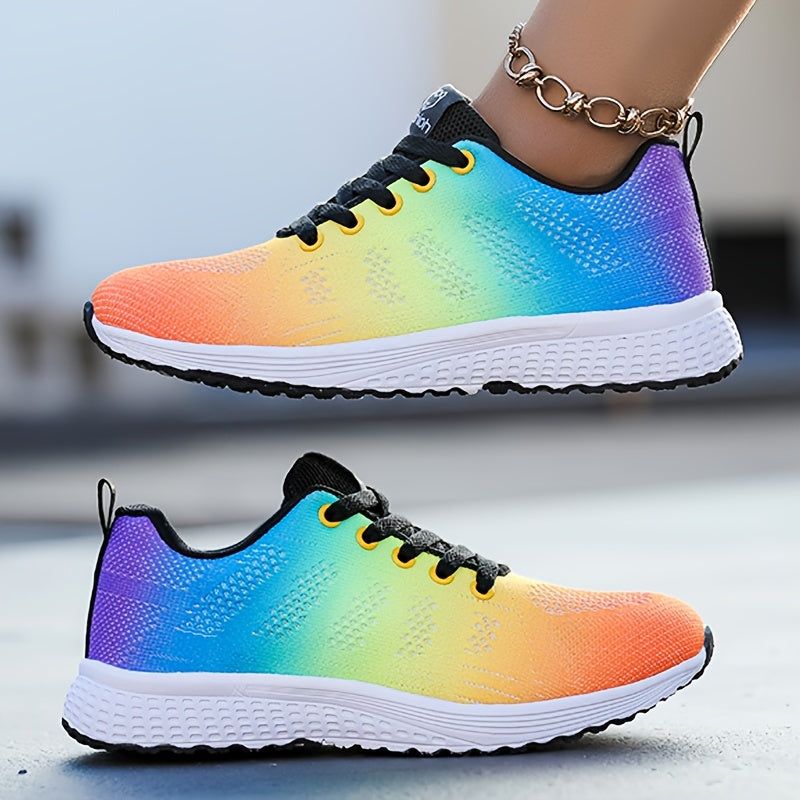 Zapatillas deportivas para mujer – Tejido de punto suave – Transpirables – Ligeras – Cordones de corte bajo
