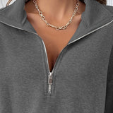 Sudadera casual con media cremallera