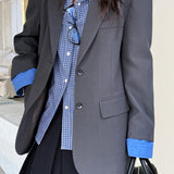 Blazer con bloques de color elegante e informal