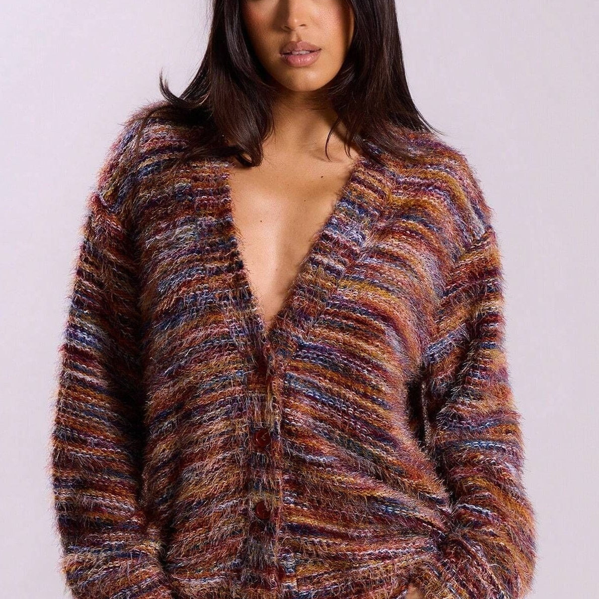 Chaleco con cuello en V y bloques de color