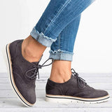 Zapatos Derby para Mujer - Piel de Ante - Detalle Brogue - Cordones - Suela Cómoda