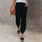 Pantalones casuales para mujer – Cintura elástica – Corte holgado – Tejido ligero y cómodo