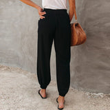 Pantalones casuales para mujer – Cintura elástica – Corte holgado – Tejido ligero y cómodo