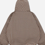 Sudadera con capucha y medio botón a cuadros vintage