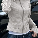 Chaqueta utilitaria sencilla con cremallera