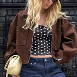 Chaqueta vintage extragrande de ante marrón