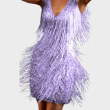 Tasa - Vestido mini festivo con flecos