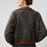 chaqueta vintage a cuadros de gran tamaño