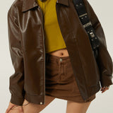Chaqueta de motociclista retro de gran tamaño