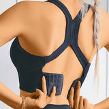 Sujetador deportivo para mujer – Sujeción media – Espalda nadadora – Tejido transpirable y sin costuras