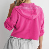 Sudadera con capucha lisa, elegante e informal con cuello en V
