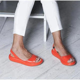 Sandalias de tira trasera para mujer - Suela plana cómoda - Punta abierta - Elegantes e informales