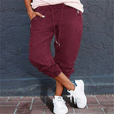 Pantalones cargo para mujer – Corte relajado – Cintura elástica – Bolsillos multiusos