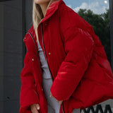 Chaqueta de algodón acolchada de gran tamaño