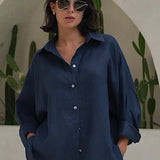 Una blusa relajada, sencilla y holgada, ideal para usar a diario.