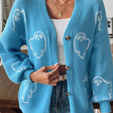 Cárdigan de jacquard con botones en la parte delantera