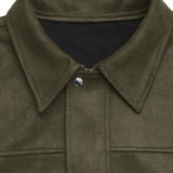 Chaqueta de aviador con cuello con muescas de efecto ante