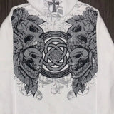 Sudadera con capucha extragrande con estampado de camuflaje retro