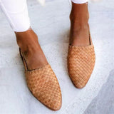 Mocasines de mujer – Tejido decorativo – Punta redonda – Fáciles de poner – Estilo casual