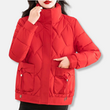 Chaqueta acolchada para mujer - Forro acolchado aislante - Cuello alto - Corte corto