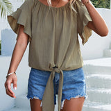 Ima - Blusa moderna de cuello redondo