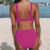 Bikini de mujer – Talle alto – Escote pronunciado – Tirantes anchos – Tejido transpirable
