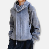 Sudadera de punto para mujer - Punto suave - Cuello vuelto - Mangas largas