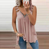 Blusa sin mangas para mujer - Tejido de primera calidad - Corte elegante - Ligera y cómoda