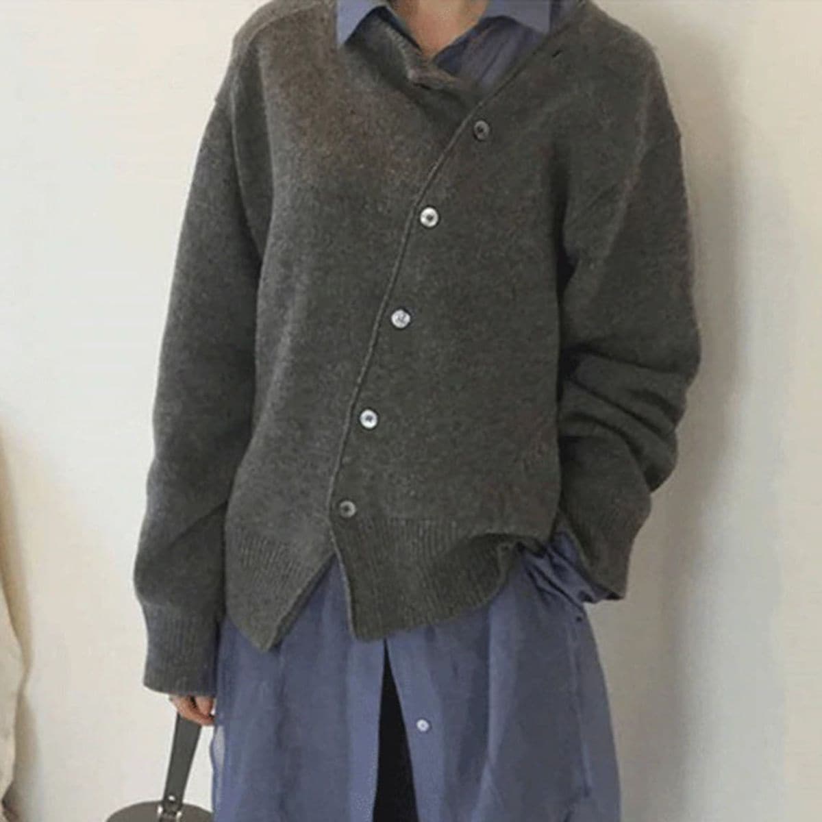 Klara - Cárdigan suave de mujer con botones diagonales