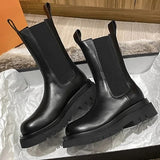 Botas de Mujer - Piel Lisa - Suela Gruesa - Estilo Moderno y Atrevido