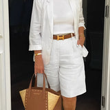 Camry - Elegante blazer y pantalones cortos - Conjunto de dos piezas