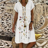 Chantal - Vestido de lino cómodo con un estampado elegante