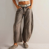 Jeans de pierna ancha para mujer - Cintura alta - Corte holgado - Comodidad informal