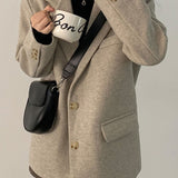 Blazer largo extragrande en mezcla de lana