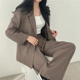 Blazer elegante y pantalón recto para mujer - Estilo refinado y cómodo