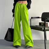 Pantalones anchos de pana para mujer - Cintura elástica - Estilo urbano