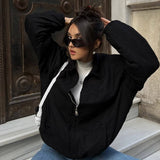 Chaqueta tipo sudadera con cremallera y cuello alto