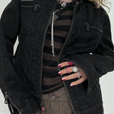 chaqueta vaquera negra descolorida