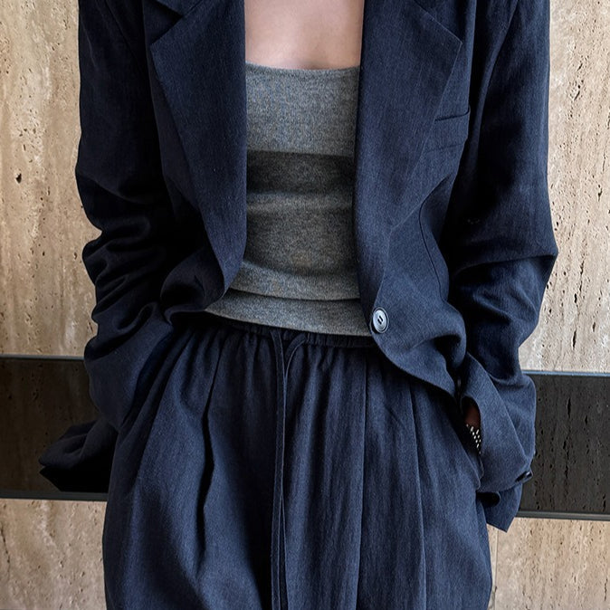 Blazer de traje informal en lino Tencel