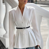 Blazer con escote en pico y detalle en la cintura