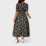 Amelia - Vestido con escote redondo y patrón floral