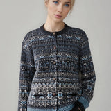 Chaleco de punto con bloques de color en jacquard Fair Isle y cuello redondo