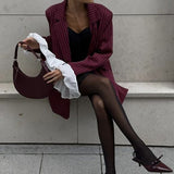 Blazer vintage de rayas con patchwork