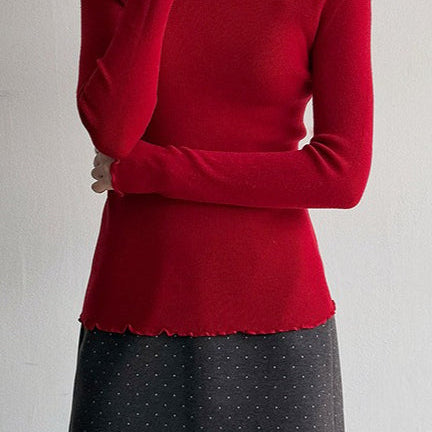 Falda trapecio de lana con lunares