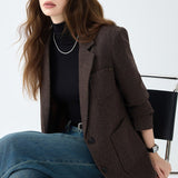Blazer de lana marrón Maillard