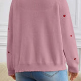 Chaleco de cuello en V bordado con corazones